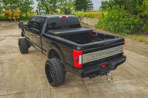 Ford F-250 Super Duty Hard Low Profile Bed Cover - Rough Country - Tri-Fold - '17-'24 Ford F-250 Super Duty Hard Low Profile Bed Cover - Rough Country - Tri-Fold - '17-'24